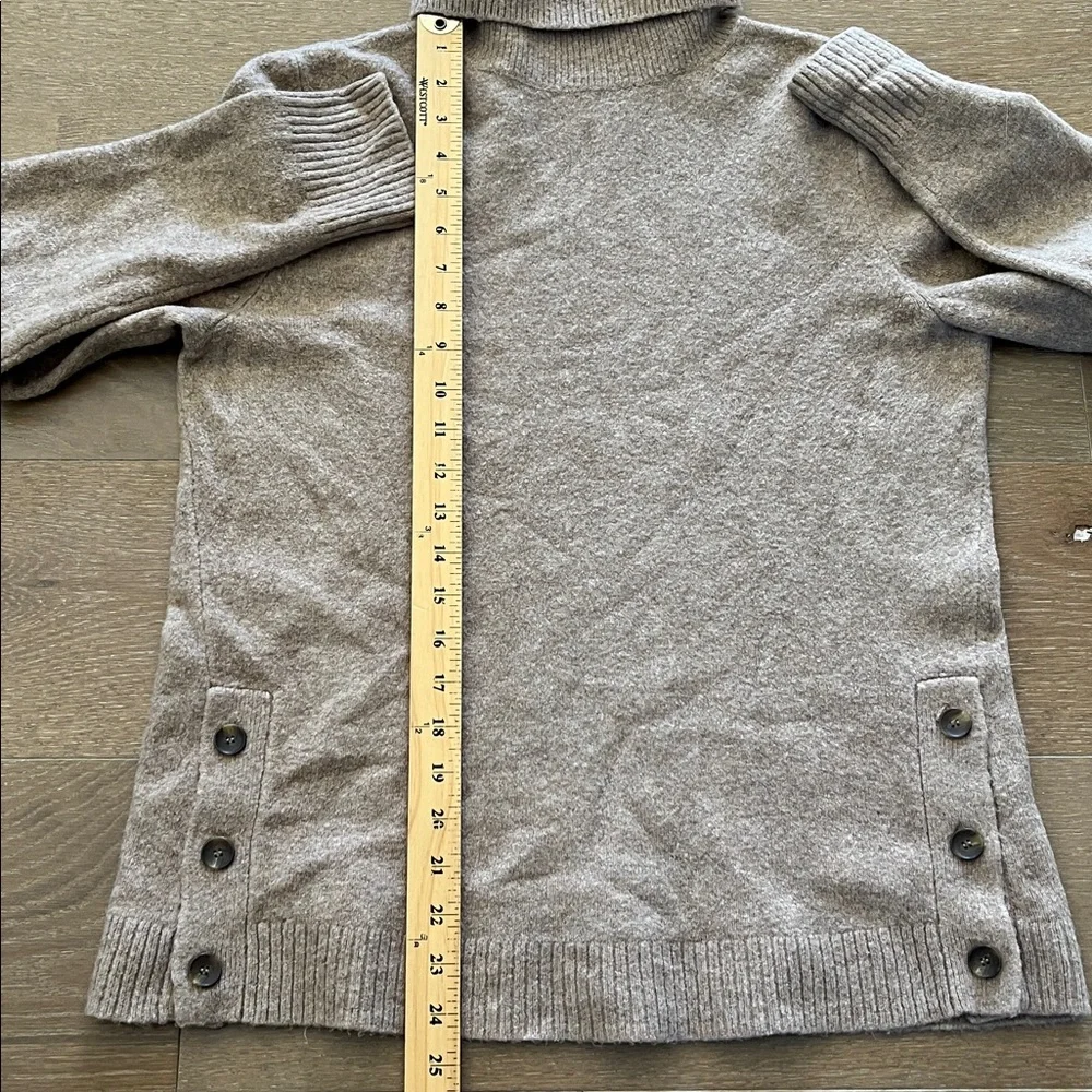 J Crew Button turtleneck in extra-soft yarn in Camel size small
